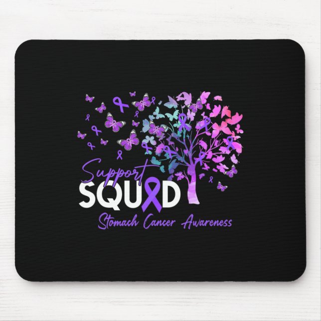 Support Squad Fall Träd Periwinkle Ribbon Stomach Musmatta (Framsidan)