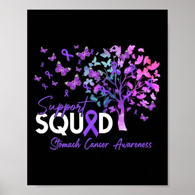 Support Squad Fall Träd Periwinkle Ribbon Stomach Poster (Framsidan)