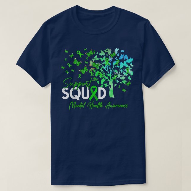 Support Squad Fall Tree Leopard Mental Health Awar T Shirt (Design framsida)