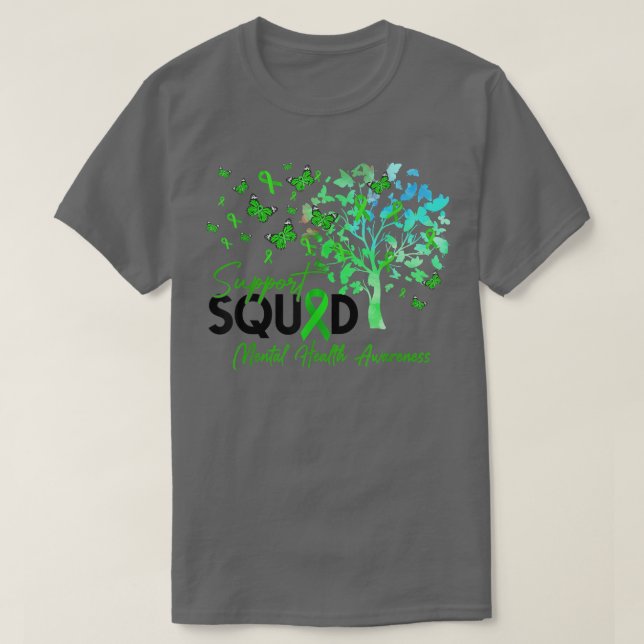 Support Squad Fall Tree Leopard Mental Health Awar T Shirt (Design framsida)