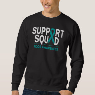 Support Squad Family Team Pcos Awareness Month Tea Lång Ärmad Tröja