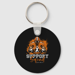 Support Squad Football Orange Ribbon Leukemia Awar Nyckelring