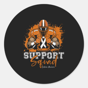 Support Squad Football Orange Ribbon Leukemia Awar Runt Klistermärke