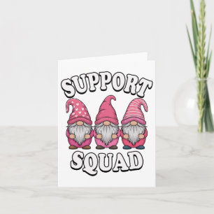 Support Squad Gnome Trio Rosa Breast Cancer Kort