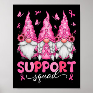 Support Squad Gnomes Breast Cancer Awareness Manar Poster