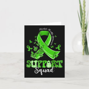 Support Squad Grönt Ribbon Butterfly Mental Health Kort