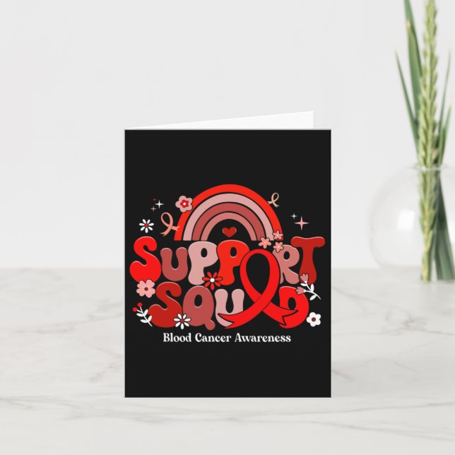 Support Squad Groovy Blood Cancer Awareness Gifts Kort (Framsida)
