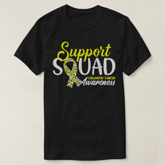 Support Squad Guld Ribbon Children Cancer Awarene T Shirt (Design framsida)