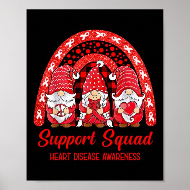 Support Squad Heart Disease Awareness Month Gnomie Poster (Framsidan)