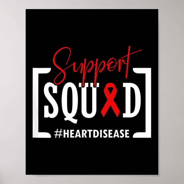 Support Squad Heart Disease Awareness Warrior Red Poster (Framsidan)