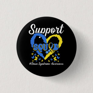 Support Squad Heart Down Syndrome Awareness Ribbon Knapp