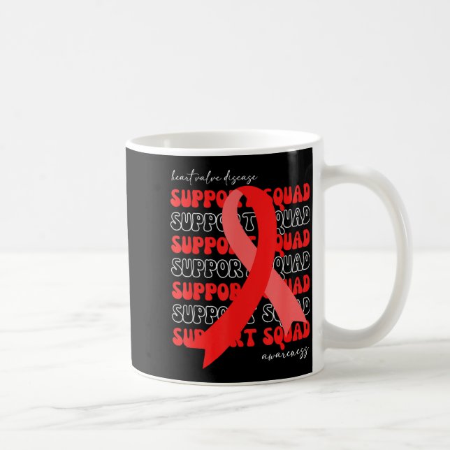 Support Squad Heart Valve Disease Awareness Red Ri Kaffemugg (Höger)