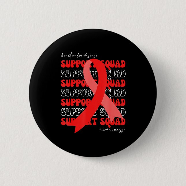 Support Squad Heart Valve Disease Awareness Red Ri Knapp (Framsida)