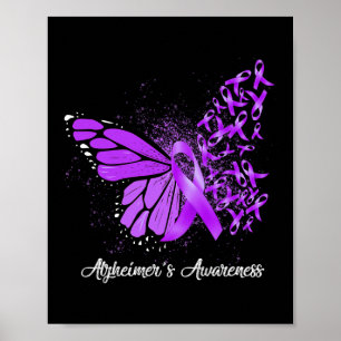 Support Squad Heimer Butterfly Lila Ribbon Poster