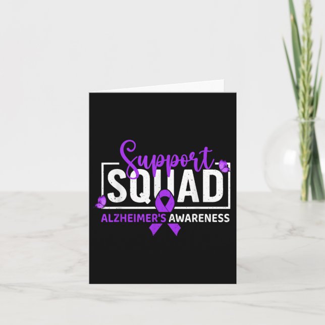 Support Squad Heimer's Awareness Lila Ribbon Kort (Framsida)