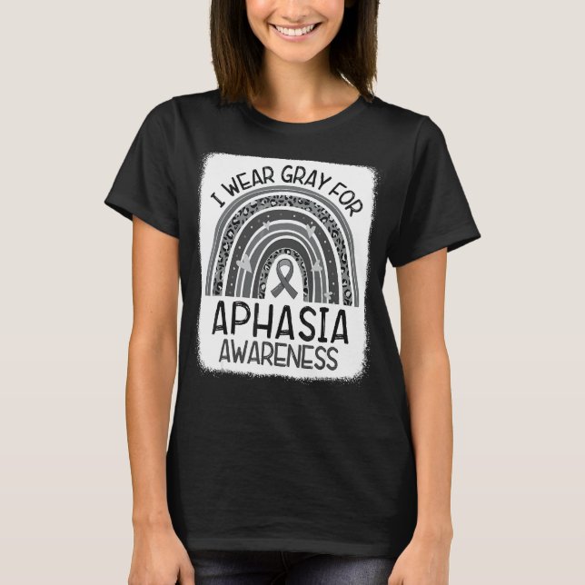 Support Squad I Bära Grått for Aphasia Awareness W T Shirt (Framsida)