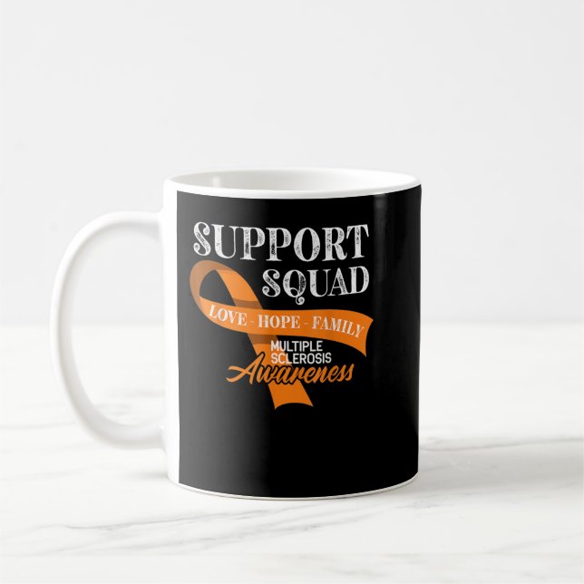 Support Squad I ED MS Många Sclerosis Awareness Kaffemugg (Vänster)