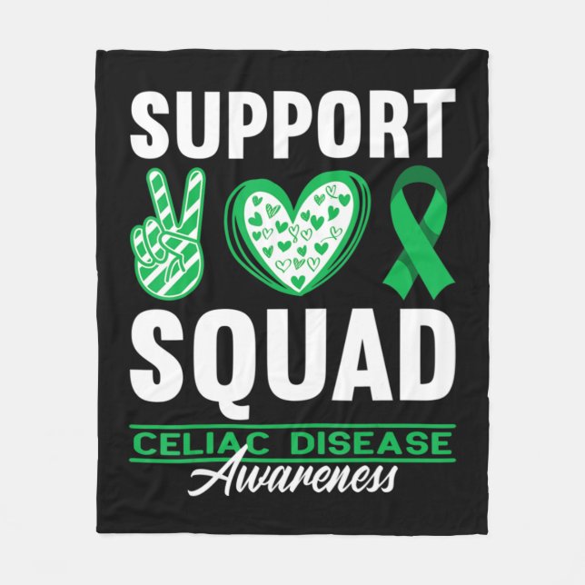 Support Squad I Gluten Free Coeliac Celiac Disease Fleecefilt (Framsidan)