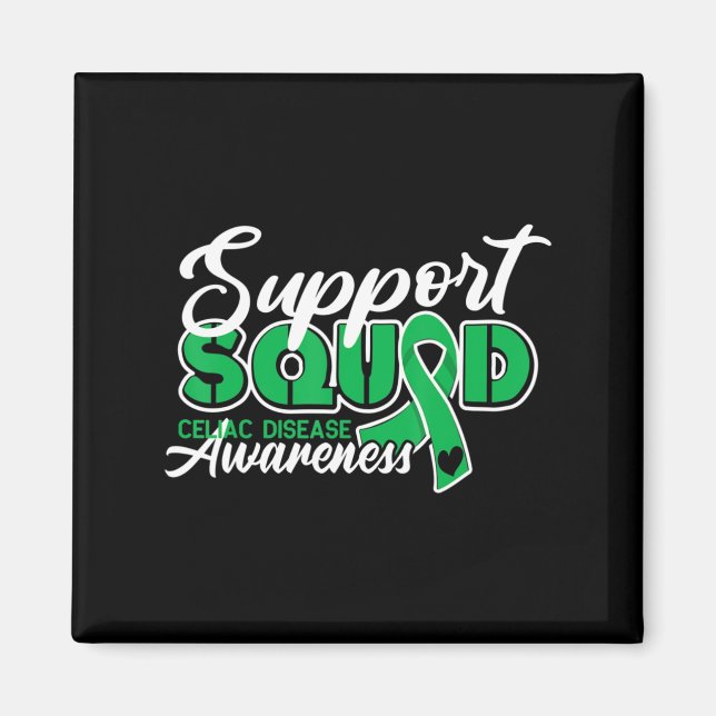 Support Squad I Gluten Free Coeliac Celiac Disease Magnet (Framsidan)