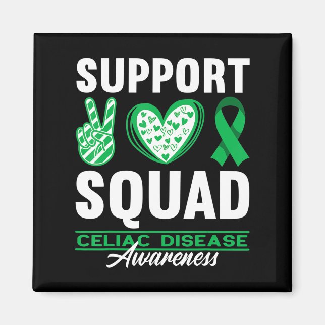 Support Squad I Gluten Free Coeliac Celiac Disease Magnet (Framsidan)