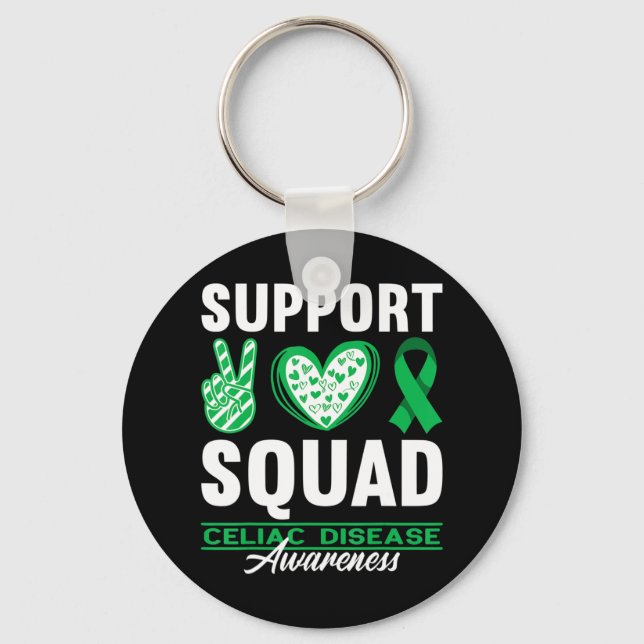 Support Squad I Gluten Free Coeliac Celiac Disease Nyckelring (Framsida)