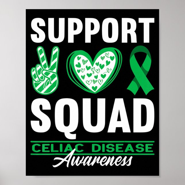 Support Squad I Gluten Free Coeliac Celiac Disease Poster (Framsidan)