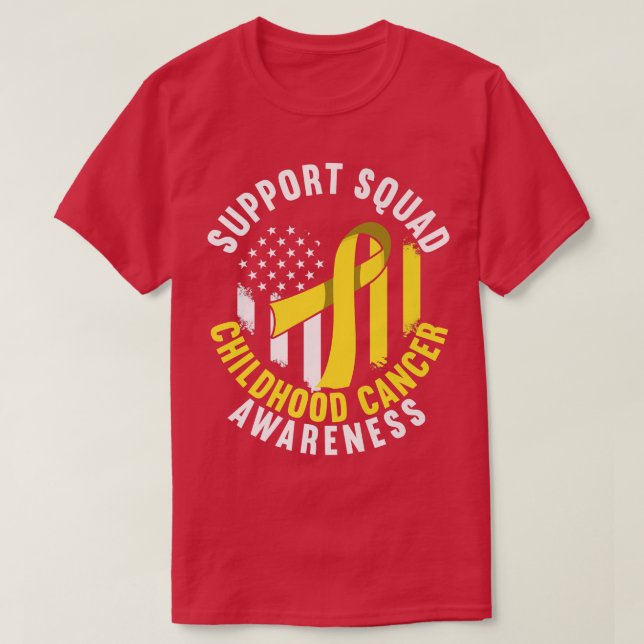 Support Squad I Guld Awareness Ribbon I Childown T Shirt (Design framsida)