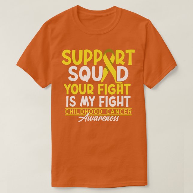 Support Squad I Guld Awareness Ribbon I Childown T Shirt (Design framsida)