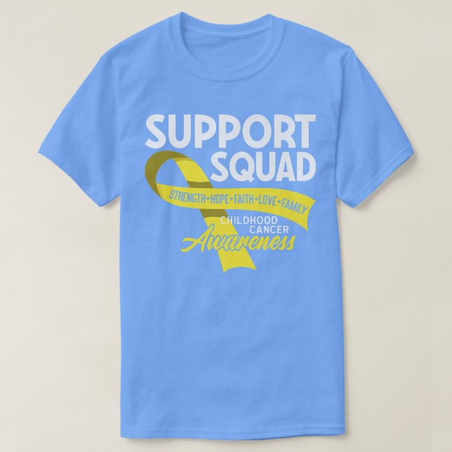 Support Squad I Guld Awareness Ribbon I Childown T Shirt (Design framsida)