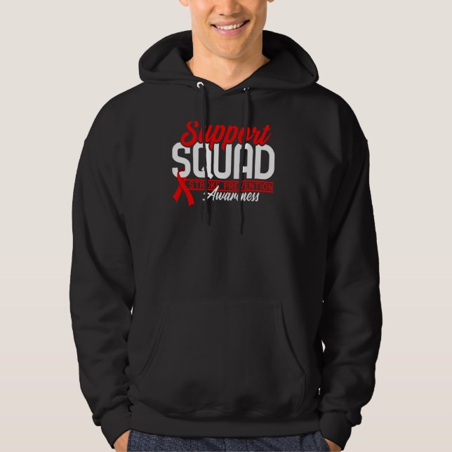 Support Squad I Open Heart Surgery Disease Stroke Hoodie (Framsida)