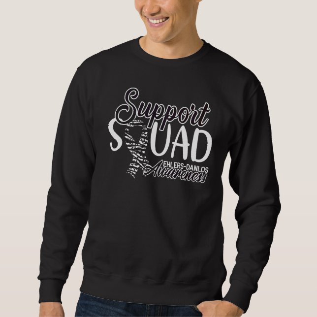 Support Squad I Zebra Ribbon I Ehlers Danlos Syndr Lång Ärmad Tröja (Framsida)