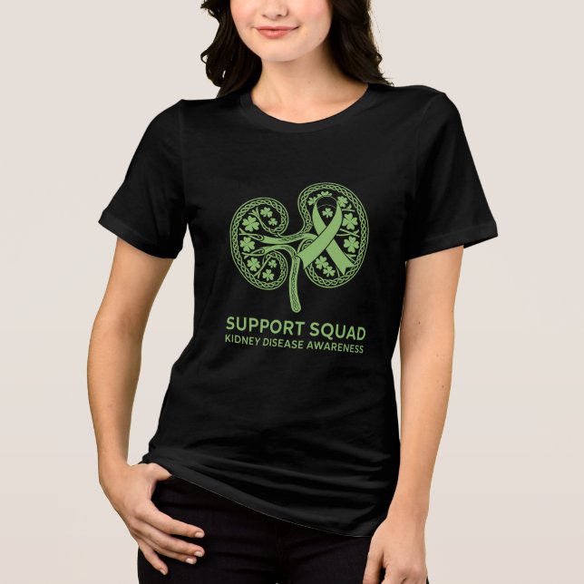 Support Squad Kidney Disease Awareness T Shirt (Framsida)