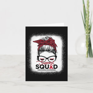 Support Squad Leopard Messy Bun Sickle Cell Awaren Kort