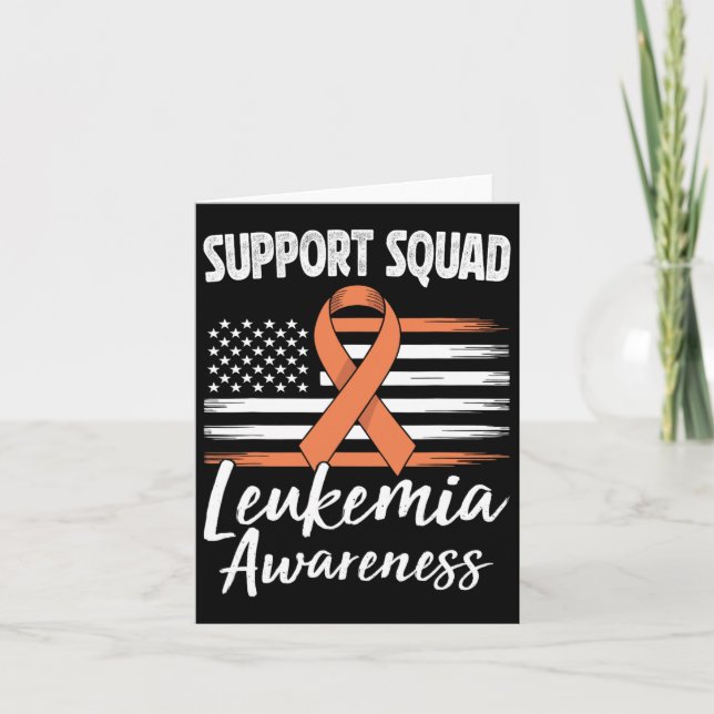 Support Squad Leukemia Awareness Orange Ribbon Blo Kort (Framsida)