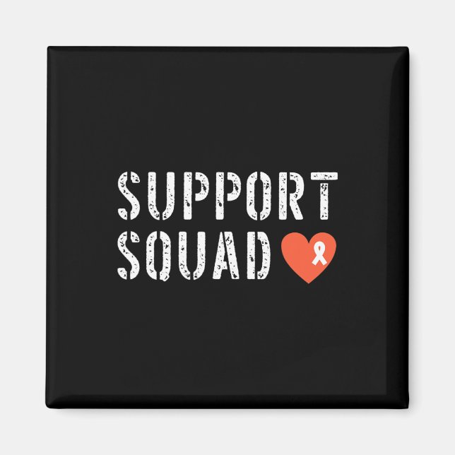 Support Squad Leukemia Awareness Orange Ribbon Mat Magnet (Framsidan)