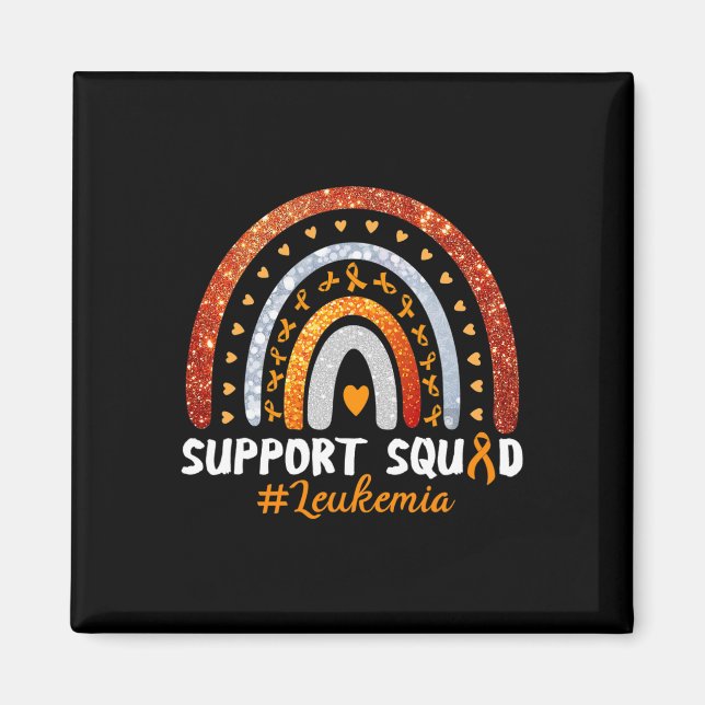 Support Squad Leukemia Awareness Orange Ribbon Rai Magnet (Framsidan)