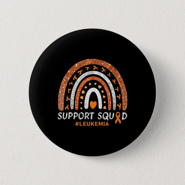 Support Squad Leukemia Awareness Rainbow Gift Warr Knapp (Framsida)