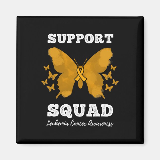 Support Squad Leukemia Cancer Awareness Blood Canc Magnet (Framsidan)