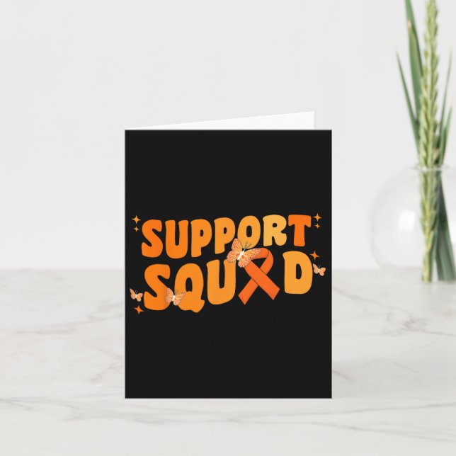 Support Squad Leukemia Cancer Awareness Butterfly Kort (Framsida)