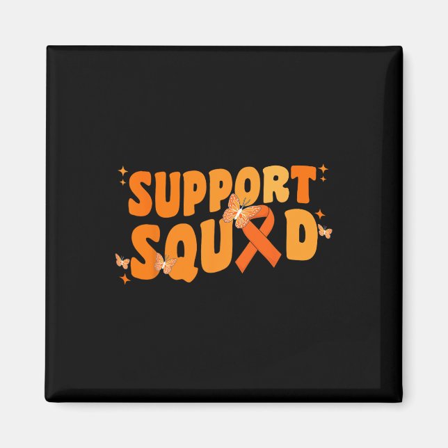 Support Squad Leukemia Cancer Awareness Butterfly Magnet (Framsidan)