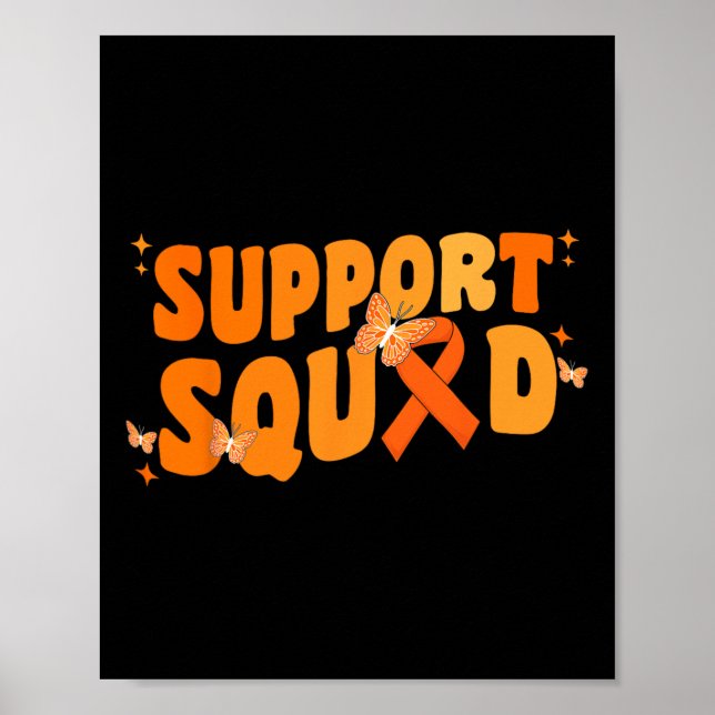 Support Squad Leukemia Cancer Awareness Butterfly Poster (Framsidan)
