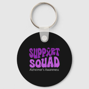 Support Squad Lila Ribbon Brain Alzheimerheimer Nyckelring