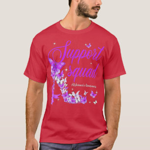 Support Squad Lila Ribbon Butterfly Alzheimers's T Shirt