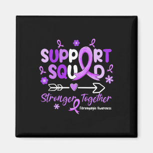 Support Squad Lila Ribbon Fibromyalgia Awareness Magnet