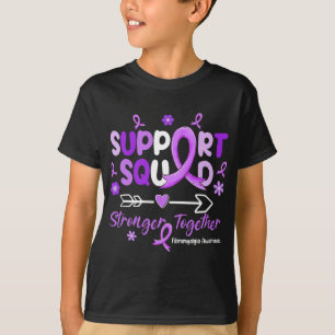 Support Squad Lila Ribbon Fibromyalgia Awareness T Shirt