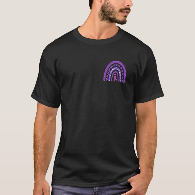 Support Squad Lupus Awareness Lila Rainbow 2 Sid T Shirt (Framsida)