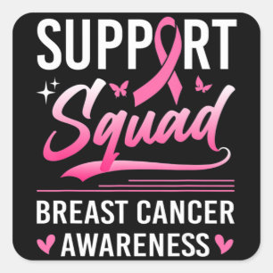 Support Squad Matching Family Breast Cancer Awaren Fyrkantigt Klistermärke