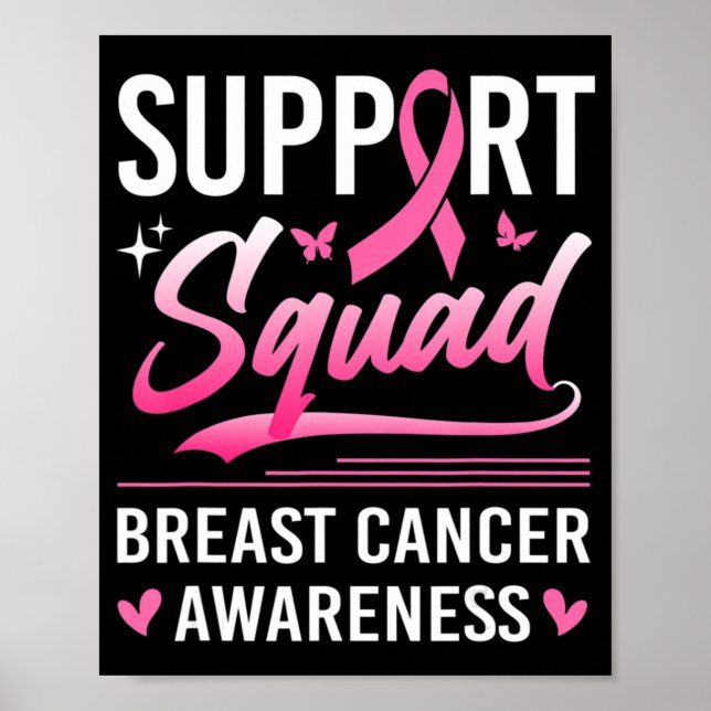 Support Squad Matching Family Breast Cancer Awaren Poster (Framsidan)