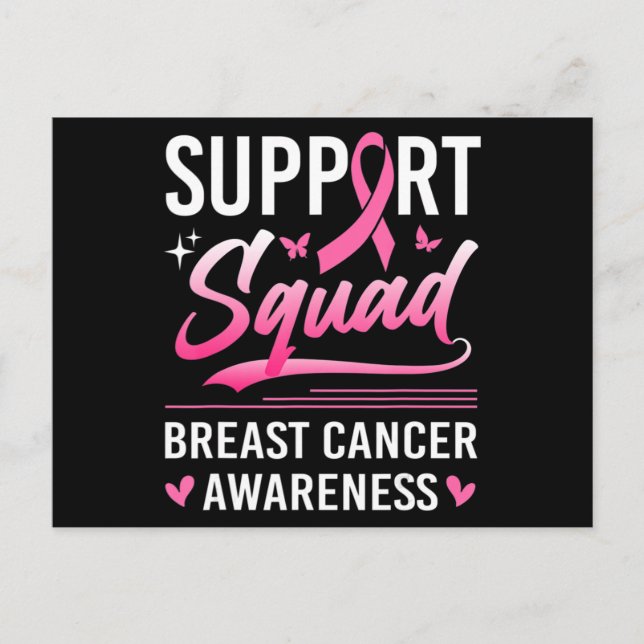 Support Squad Matching Family Breast Cancer Awaren Vykort (Framsida)