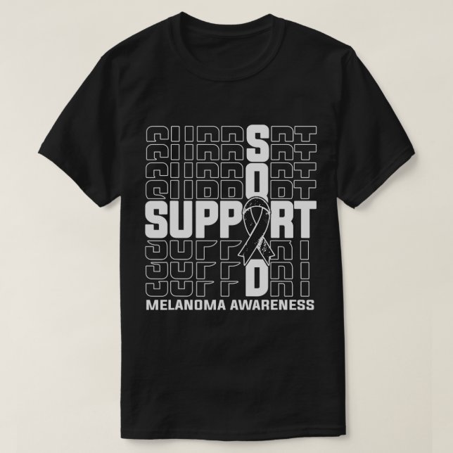 Support Squad Melanoma Awareness T Shirt (Design framsida)